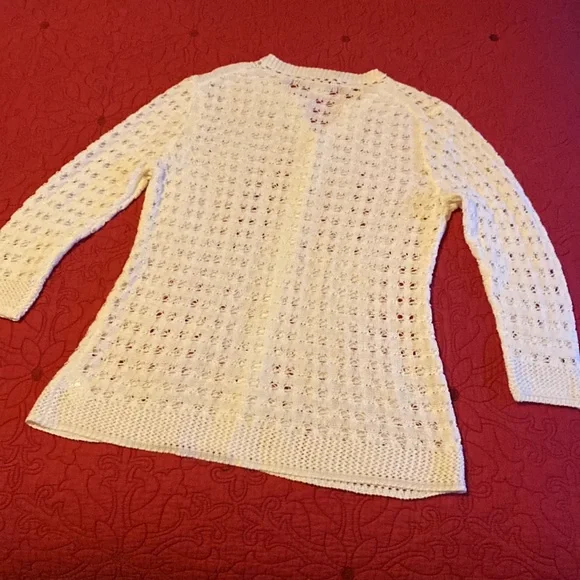 Coldwater Creek pointelle cardigan, size L (14) - Picture 6 of 11